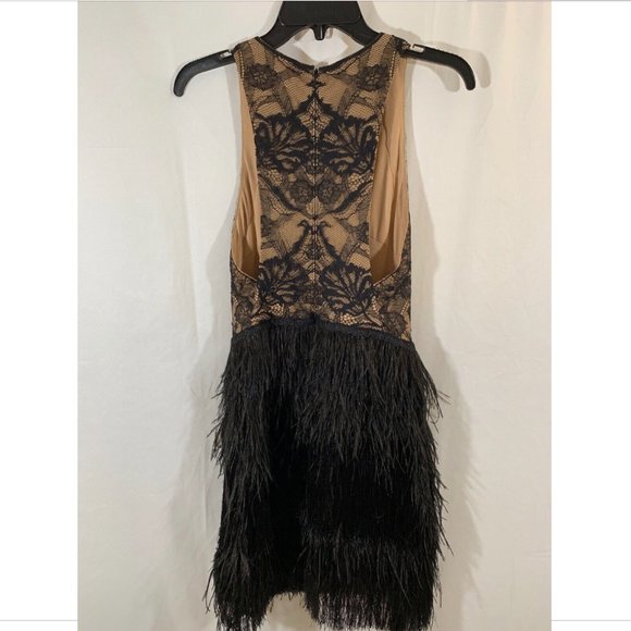 NEW $648 Tadashi Shoji‎ Aubrie Mini Fringe Lace Great Gatsby Dress [ SZ 2 ] - Picture 10 of 13